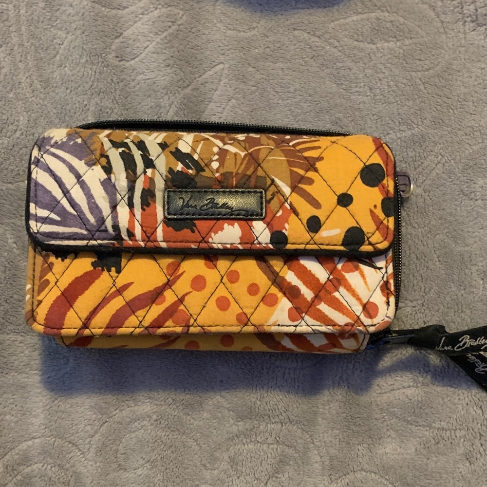 Vera Bradley Yellow and Purple Quilted Wallet
